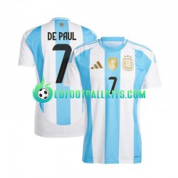 Argentina De Paul 7 Home Football Shirts Copa America 2024 Men LS