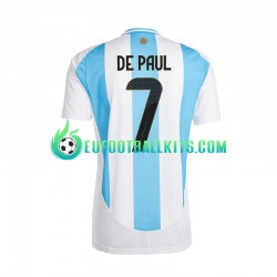 Argentina De Paul 7 Home Football Shirts Copa America 2024 Men LS