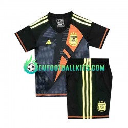 Argentina Goalkeeper Blackcolor Home Football Shirts Euro 2024 Kids LS