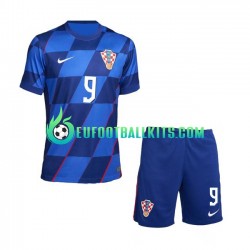 Croatia Andrej Kramaric 9 Away Football Shirts Euro 2024 Kids LS