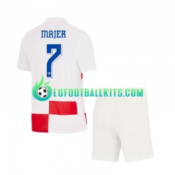 Croatia Lovro Majer 7 Home Football Shirts Euro 2024 Kids LS
