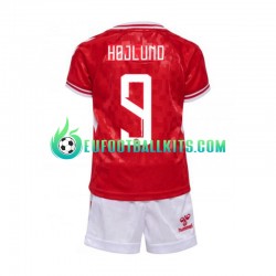 Denmark Hojlund 9 Home Football Shirts Euro 2024 Kids LS