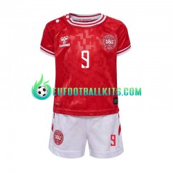 Denmark Hojlund 9 Home Football Shirts Euro 2024 Kids LS