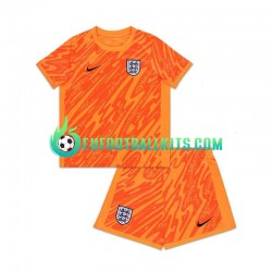 England Goalkeeper Orangecolor Home Football Shirts Euro 2024 Kids LS