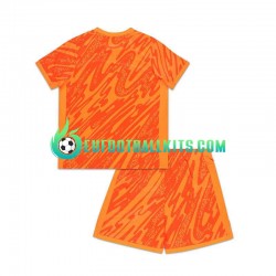England Goalkeeper Orangecolor Home Football Shirts Euro 2024 Kids LS