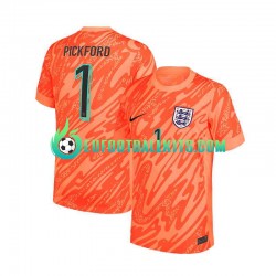 England Goalkeeper Pickford 1 Orangecolor Home Football Shirts Euro 2024 Men LS