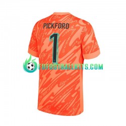 England Goalkeeper Pickford 1 Orangecolor Home Football Shirts Euro 2024 Men LS