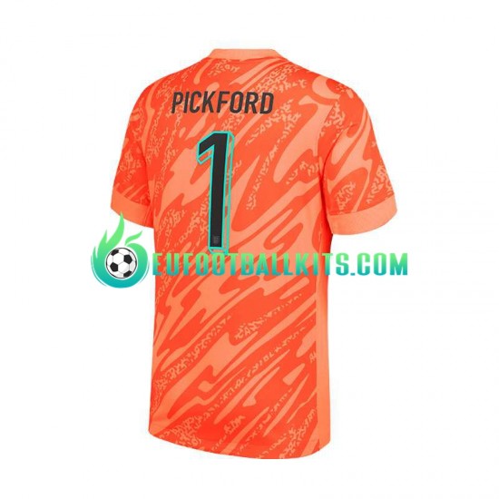 England Goalkeeper Pickford 1 Orangecolor Home Football Shirts Euro 2024 Men LS