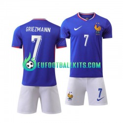 France Antoine Griezmann 7 Bluecolor Home Football Shirts Euro 2024 Kids LS