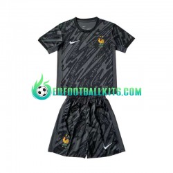 France Goalkeeper Away Football Shirts Blackcolor Euro 2024 Kids LS