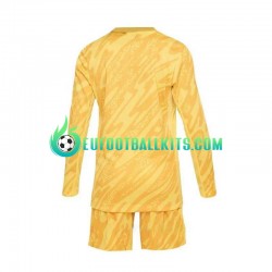 France Goalkeeper Home Football Shirts Yellowcolor Euro 2024 Kids SS