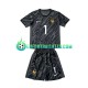 France Goalkeeper Hugo Lloris 1 Away Football Shirts Blackcolor Euro 2024 Kids LS