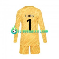 France Goalkeeper Hugo Lloris 1 Home Football Shirts Yellowcolor Euro 2024 Kids SS