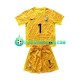 France Goalkeeper Hugo Lloris 1 Home Football Shirts Yellowcolor Euro 2024 Kids LS