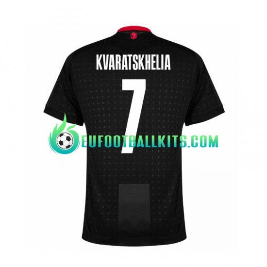 Georgia Kvaratskhelia 7 Blackcolor Away Football Shirts Euro 2024 Men LS