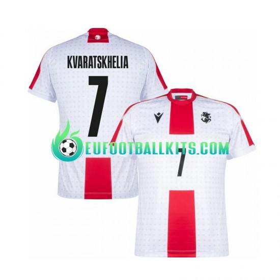 Georgia Kvaratskhelia 7 Home Football Shirts Euro 2024 Men LS