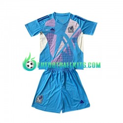 Mexico Goalkeeper Third Football Shirts Bluecolor 2024 Kids LS