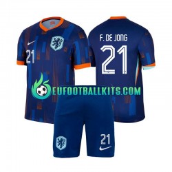 Netherlands Frenkie de Jong 21 Away Football Shirts Euro 2024 Kids LS