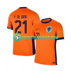 Netherlands Frenkie de Jong 21 Home Football Shirts Euro 2024 Men LS