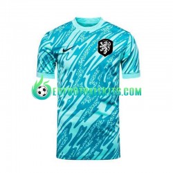 Netherlands Goalkeeper Third Football Shirts Bluecolor Euro 2024 Men LS