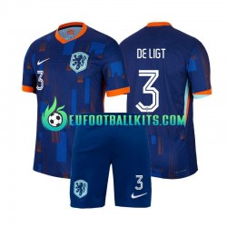 Netherlands Matthijs de Ligt 3 Away Football Shirts Euro 2024 Kids LS