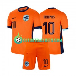 Netherlands Memphis Depay 10 Home Football Shirts Euro 2024 Kids LS