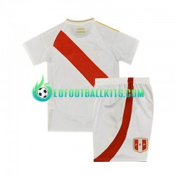 Peru Home Football Shirts Whitecolor Copa America 2024 Kids LS