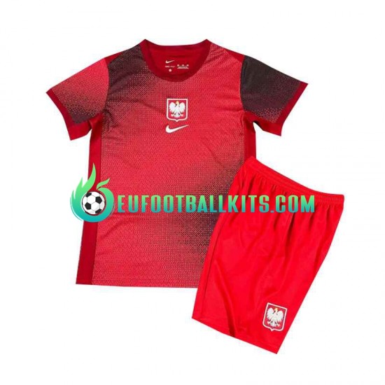 Poland Away Football Shirts Euro 2024 Kids LS