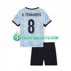 Portugal Bruno Fernandes 8 Away Football Shirts Euro 2024 Kids LS