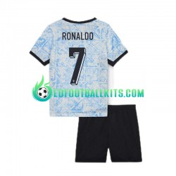 Portugal Cristiano Ronaldo 7 Away Football Shirts Euro 2024 Kids LS