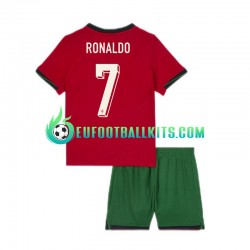 Portugal Cristiano Ronaldo 7 Home Football Shirts Euro 2024 Kids LS