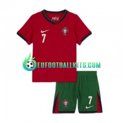Portugal Cristiano Ronaldo 7 Home Football Shirts Euro 2024 Kids LS