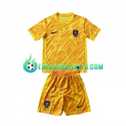 Portugal Goalkeeper Yellowcolor Home Football Shirts Euro 2024 Kids LS
