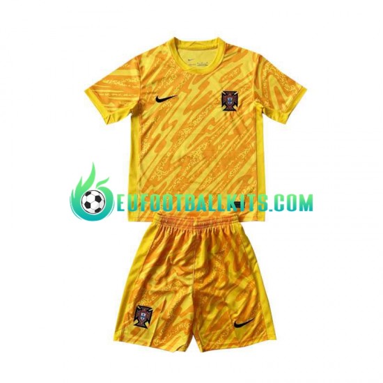 Portugal Goalkeeper Yellowcolor Home Football Shirts Euro 2024 Kids LS