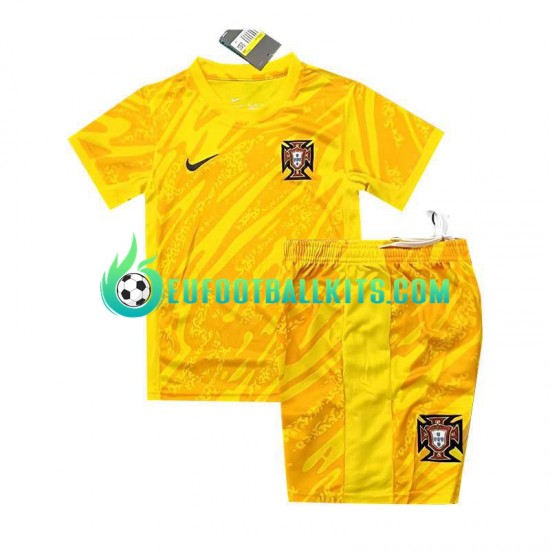 Portugal Goalkeeper Yellowcolor Home Football Shirts Euro 2024 Kids LS