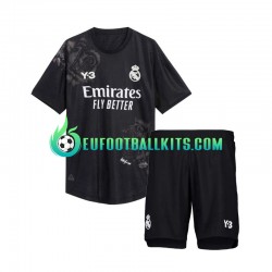 Real Madrid Goalkeeper Y3 Blackcolor Fourth Football Shirts 2023-2024 Kids LS
