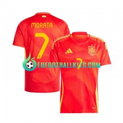 Spain Alvaro Morata 7 Home Football Shirts Euro 2024 Men LS