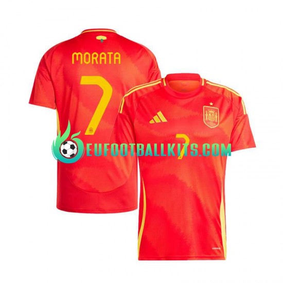 Spain Alvaro Morata 7 Home Football Shirts Euro 2024 Men LS