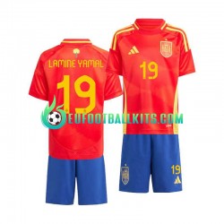 Spain Lamine Yamal 19 Home Football Shirts Euro 2024 Kids LS