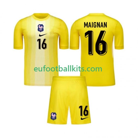 France Goalkeeper Mike Maignan 16 Home Football Shirts 2025 Kids LS