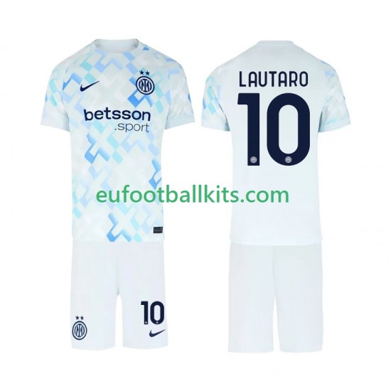 Inter Milan Lautaro Martinez 10 Away Football Shirts 2025-2026 Kids LS