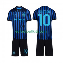 Inter Milan Lautaro Martinez 10 Home Football Shirts 2025-2026 Kids LS