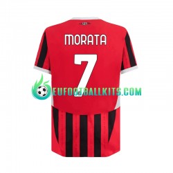AC Milan Alvaro Morata 7 Home Football Shirts 2024-2025 Men LS