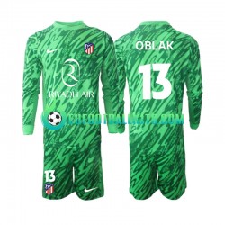 Atletico Madrid Goalkeeper Jan Oblak 13 Away Football Shirts 2024-2025 Kids SS