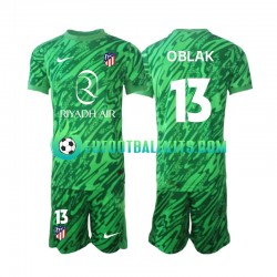 Atletico Madrid Goalkeeper Jan Oblak 13 Away Football Shirts 2024-2025 Kids LS