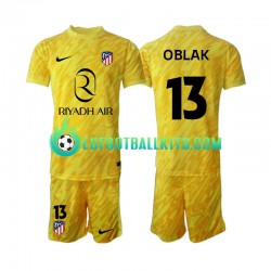 Atletico Madrid Goalkeeper Jan Oblak 13 Third Football Shirts 2024-2025 Kids LS