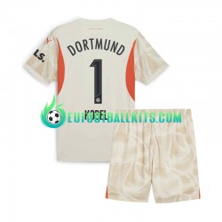 Borussia Dortmund Goalkeeper Gregor Kobel 1 Home Football Shirts 2024-2025 Kids LS