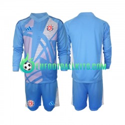Costa Rica Goalkeeper Home Football Shirts 2024 Bluecolor Kids SS
