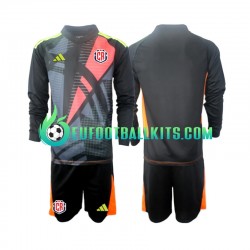Costa Rica Goalkeeper Third Football Shirts 2024 Blackcolor Kids SS