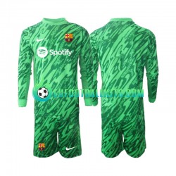 FC Barcelona Goalkeeper Home Football Shirts 2024-2025 Greencolor Kids SS